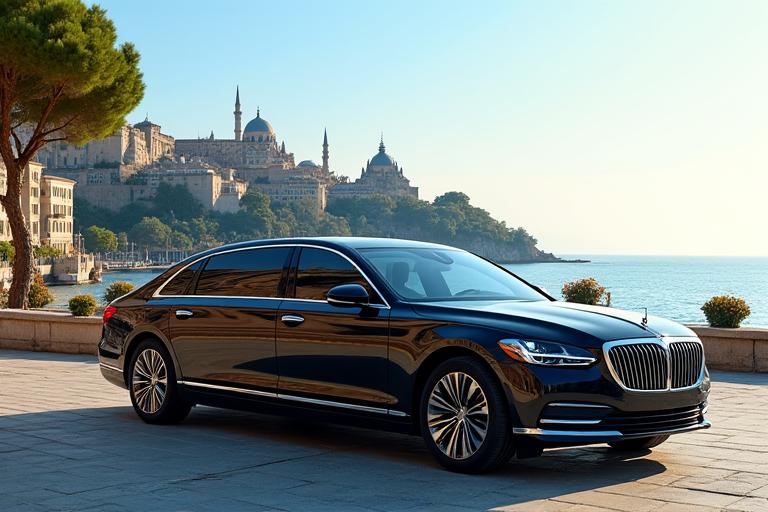 고급 차량과 여행지 사진